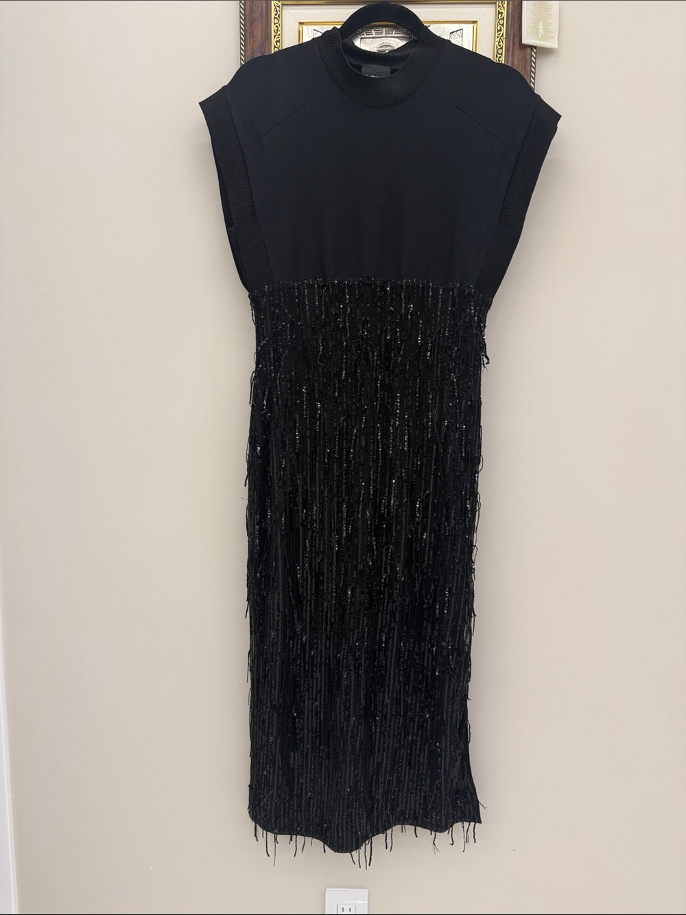 Just Cavalli Black Fringe Maxi Dress with Sparkle
